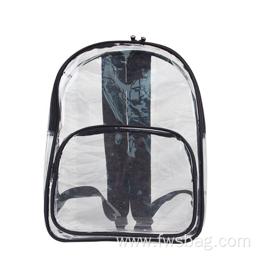 cheap waterproof wine Custom Transparent pvc See Through School Security College Student Clear Bookbag backpack logo